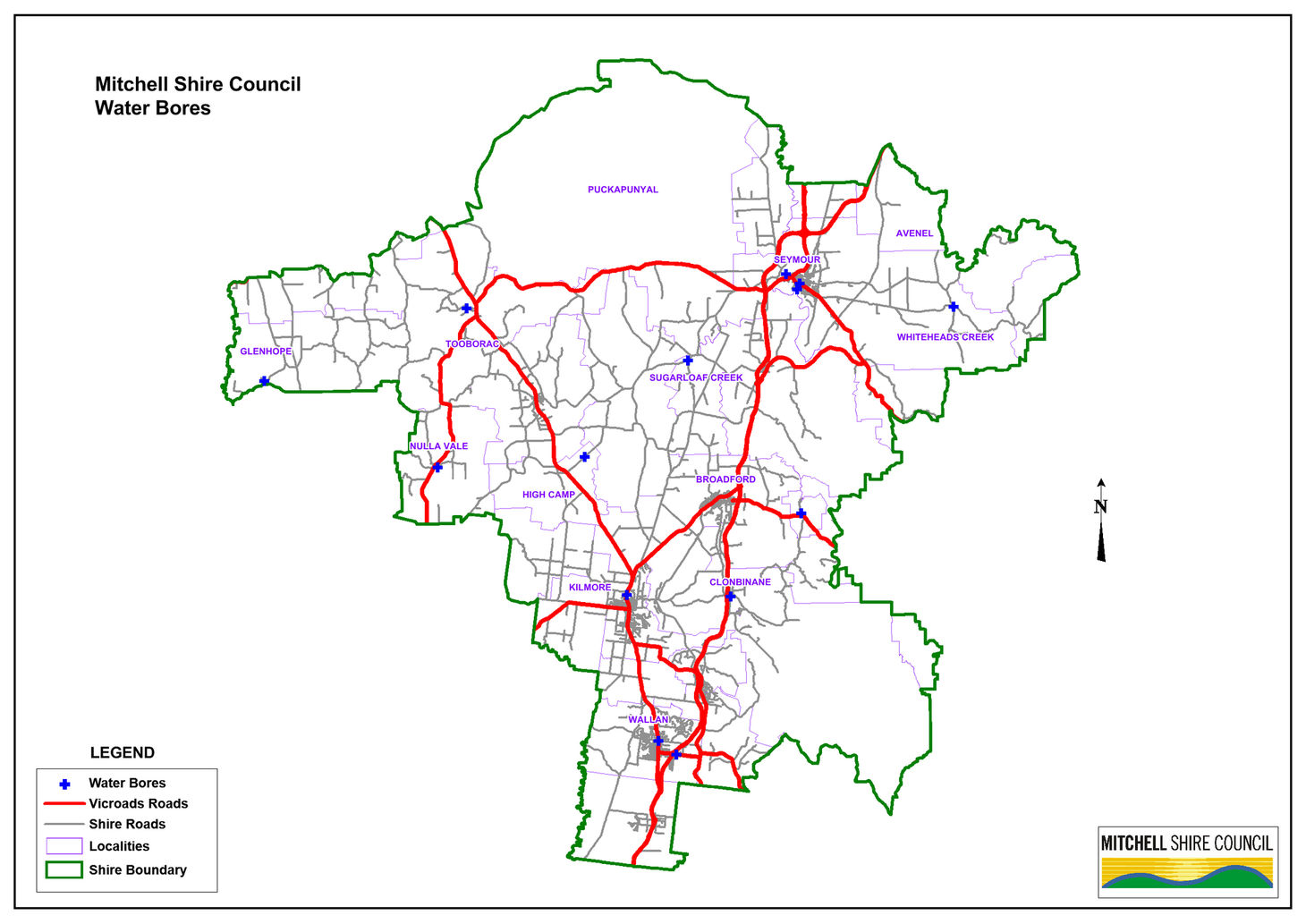 Water Bores Map